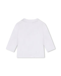 T-shirt à manches longues à pressions en coton - Blanc
