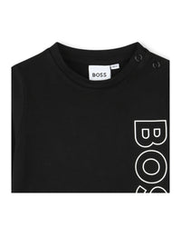 T-shirt à manches longues à pressions en coton - Black