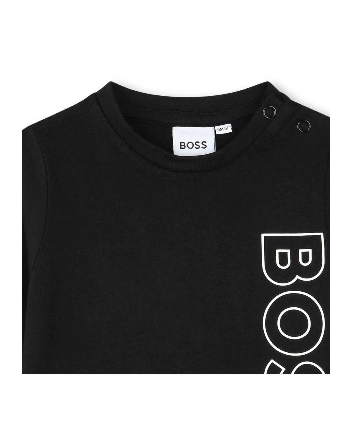 T-shirt à manches longues à pressions en coton - Black