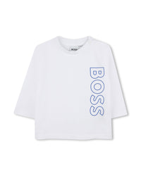 T-shirt à manches longues à pressions en coton - Blanc