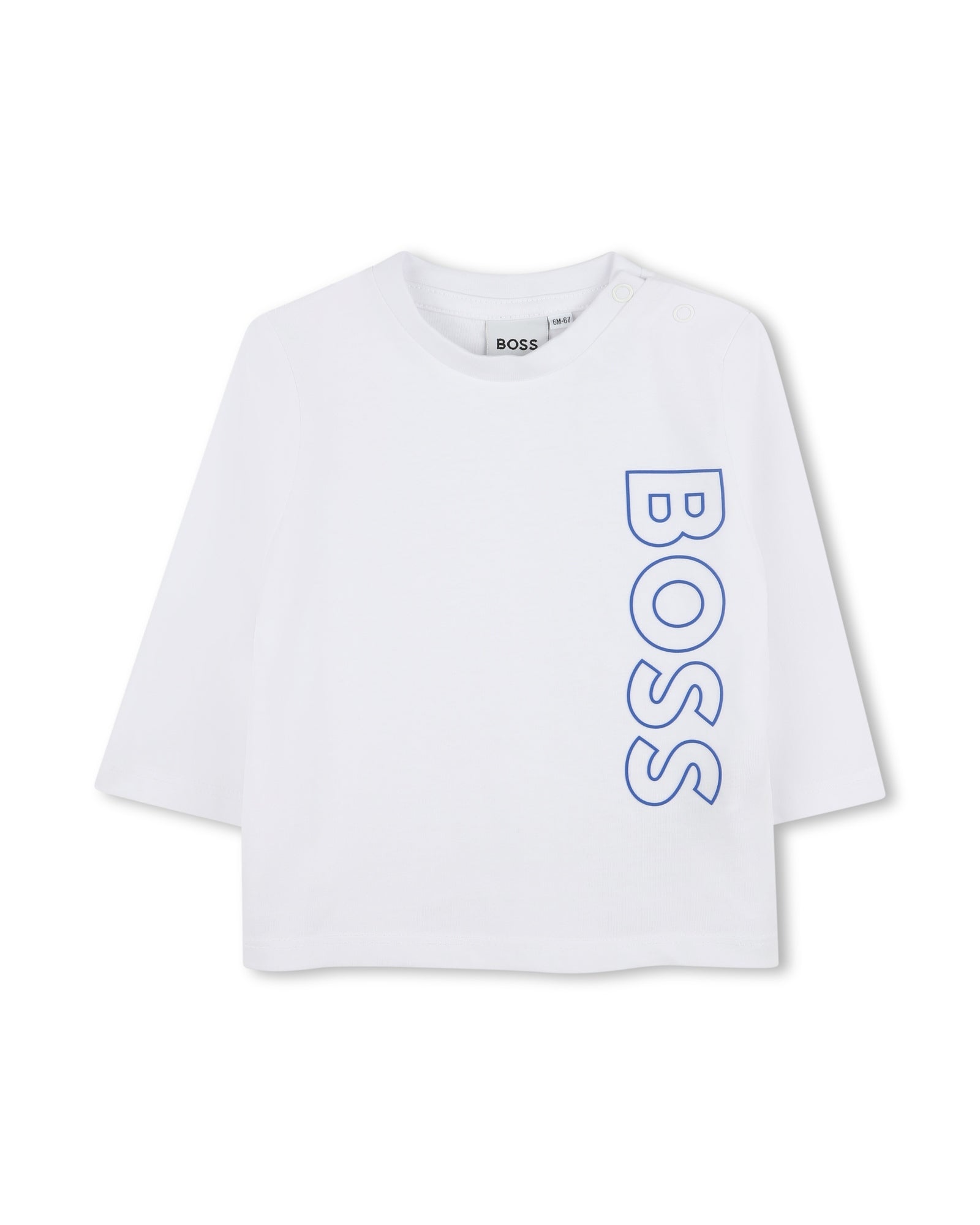 T-shirt à manches longues à pressions en coton - Blanc