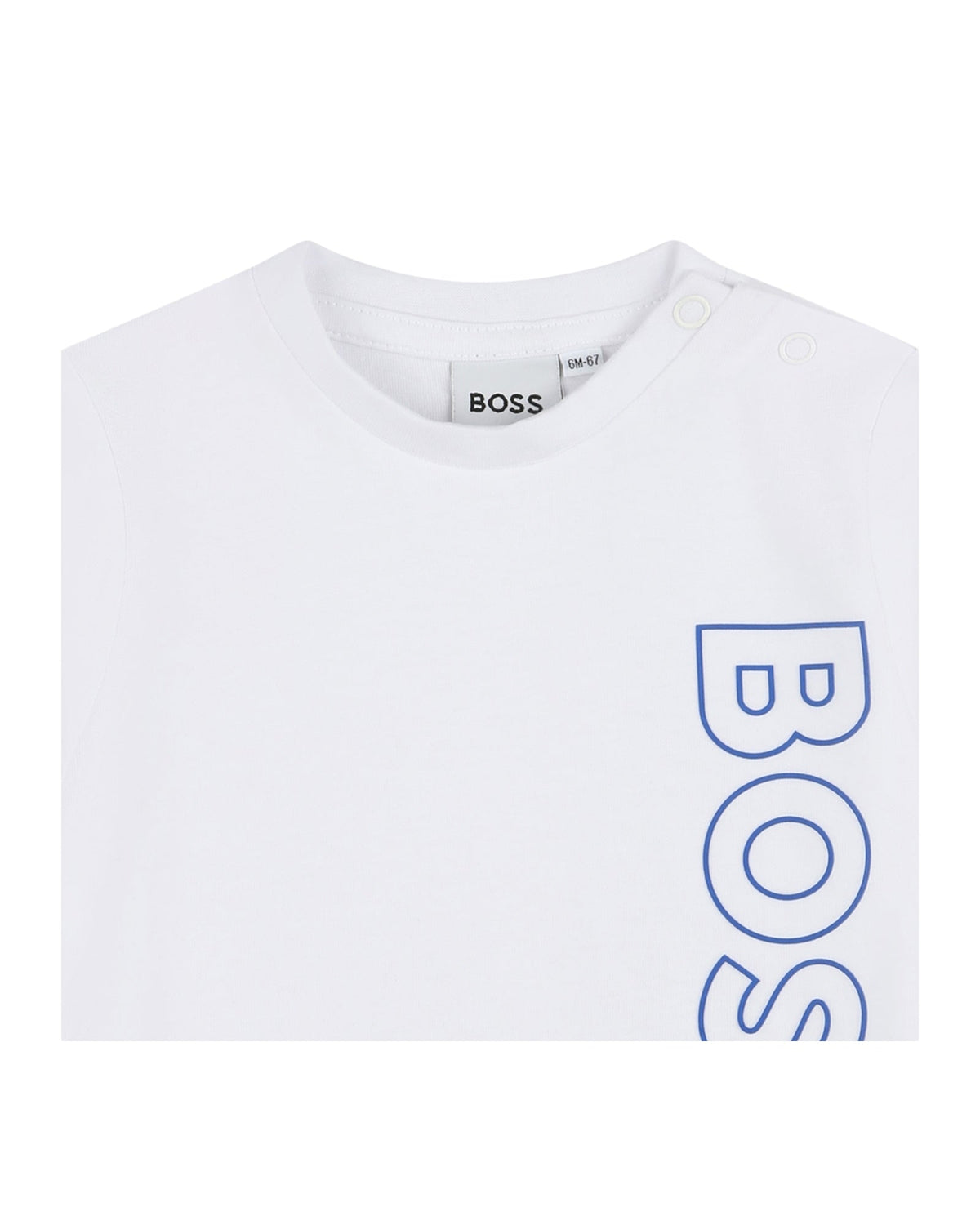 T-shirt à manches longues à pressions en coton - Blanc