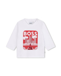 T-shirt à manches longues à illustrations en coton - Blanc