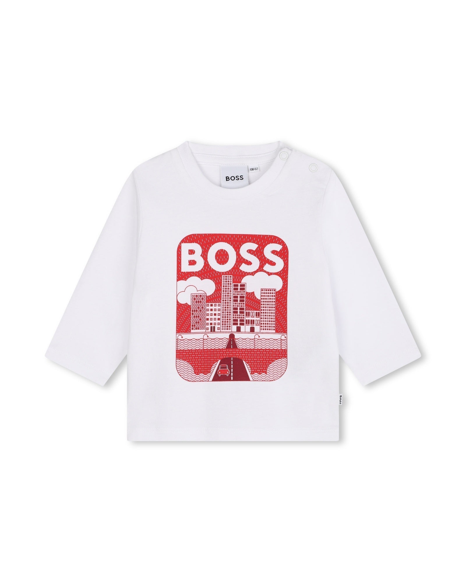 T-shirt à manches longues à illustrations en coton - Blanc