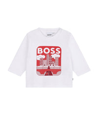 T-shirt à manches longues à illustrations en coton - Blanc