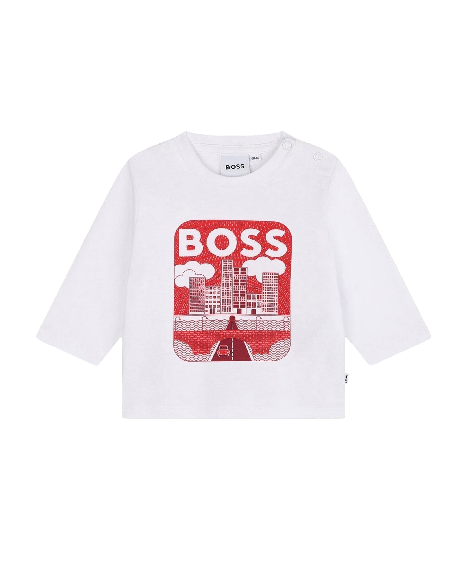T-shirt à manches longues à illustrations en coton - Blanc