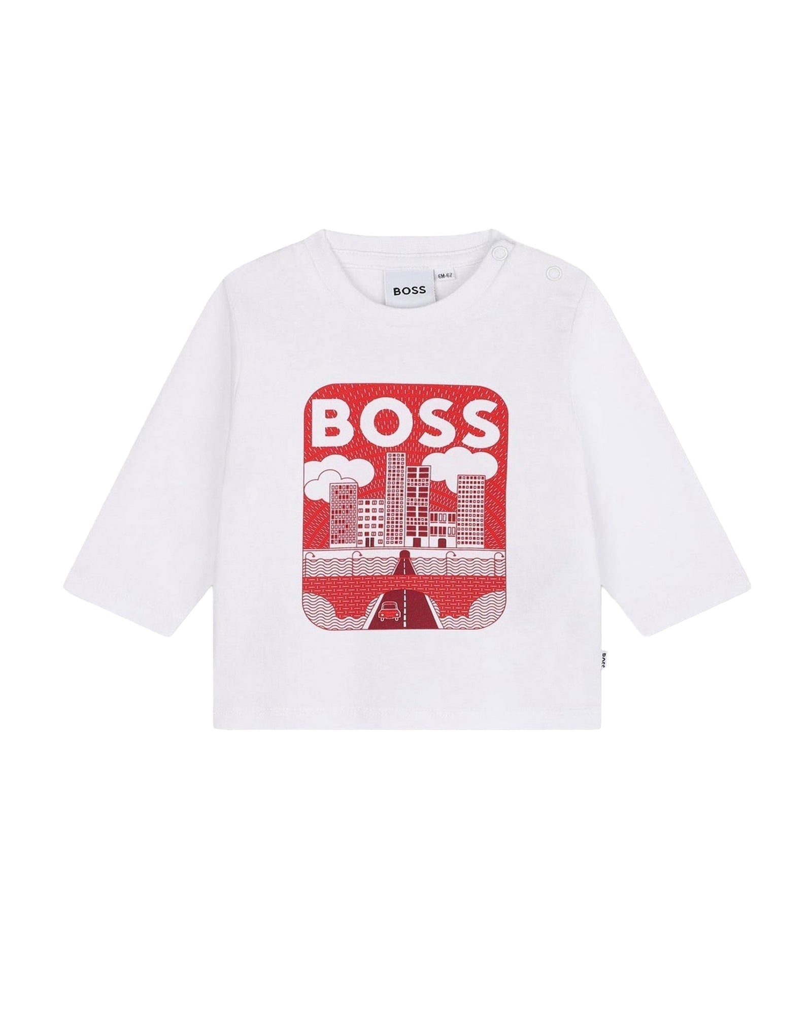 T-shirt à manches longues à illustrations en coton - Blanc