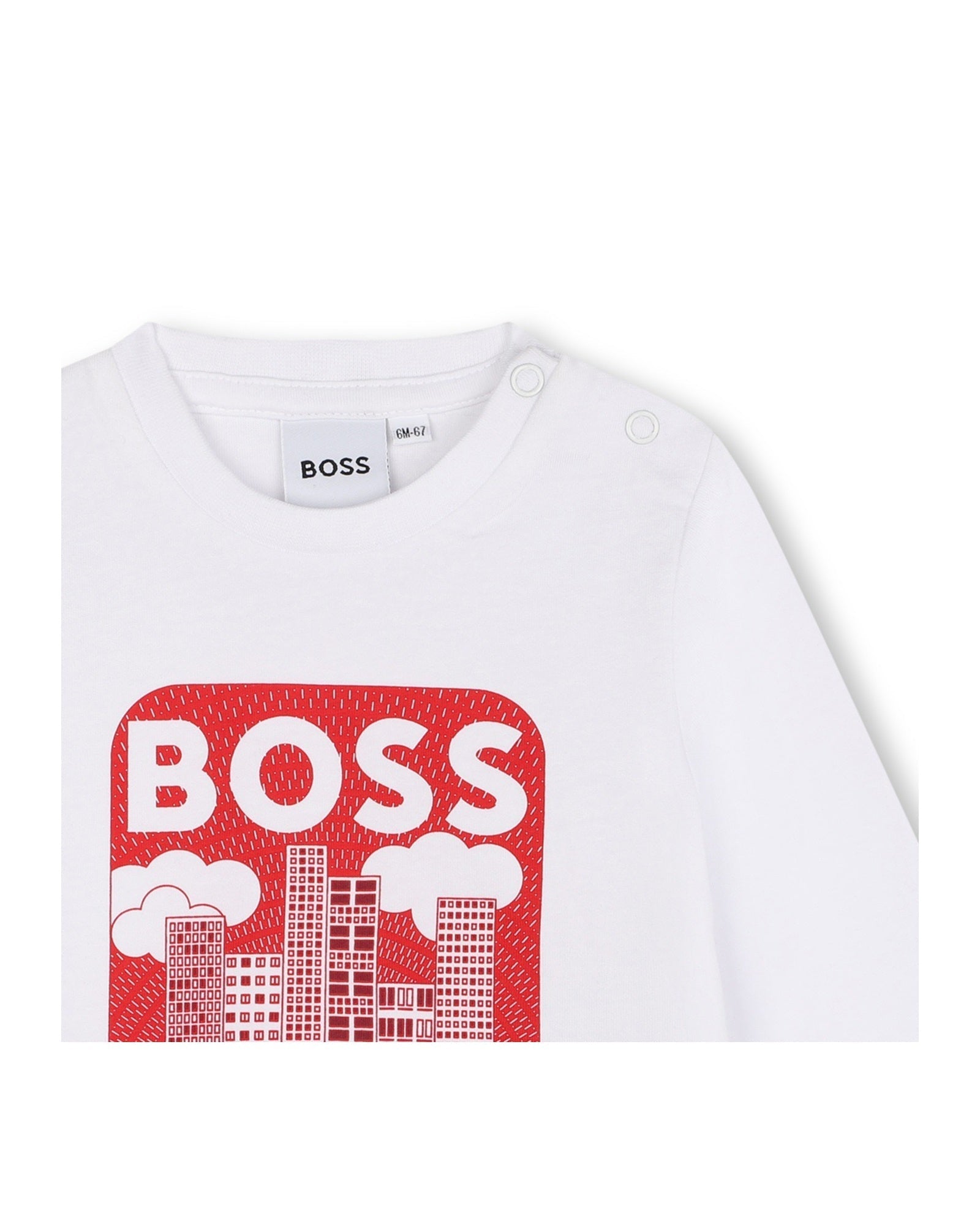 T-shirt à manches longues à illustrations en coton - Blanc
