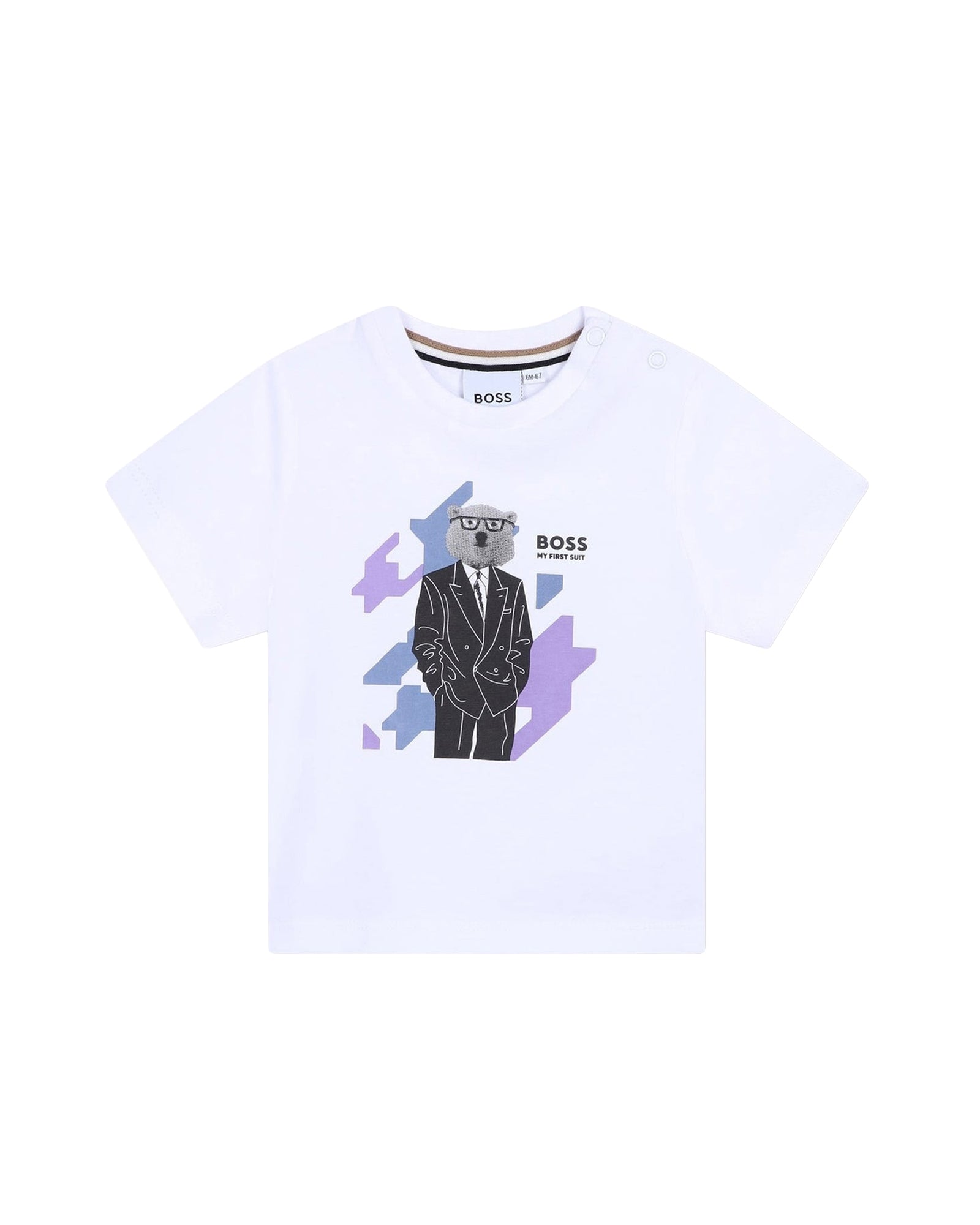Cotton T-shirt with whimsical illustrations - White