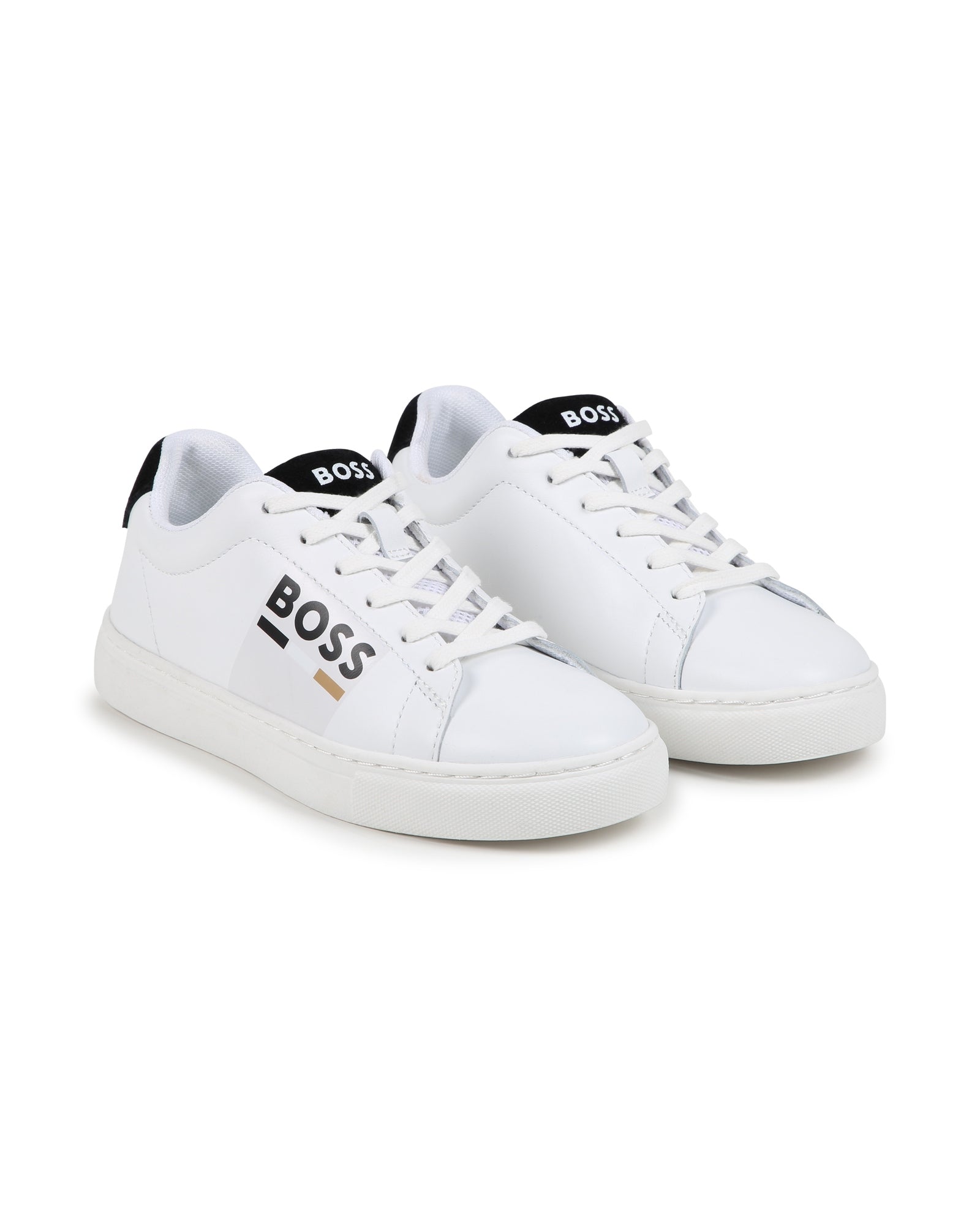 Sneakers à lacets en cuir - Blanc