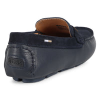 Mocassins à logo en cuir - Bleu Cargo