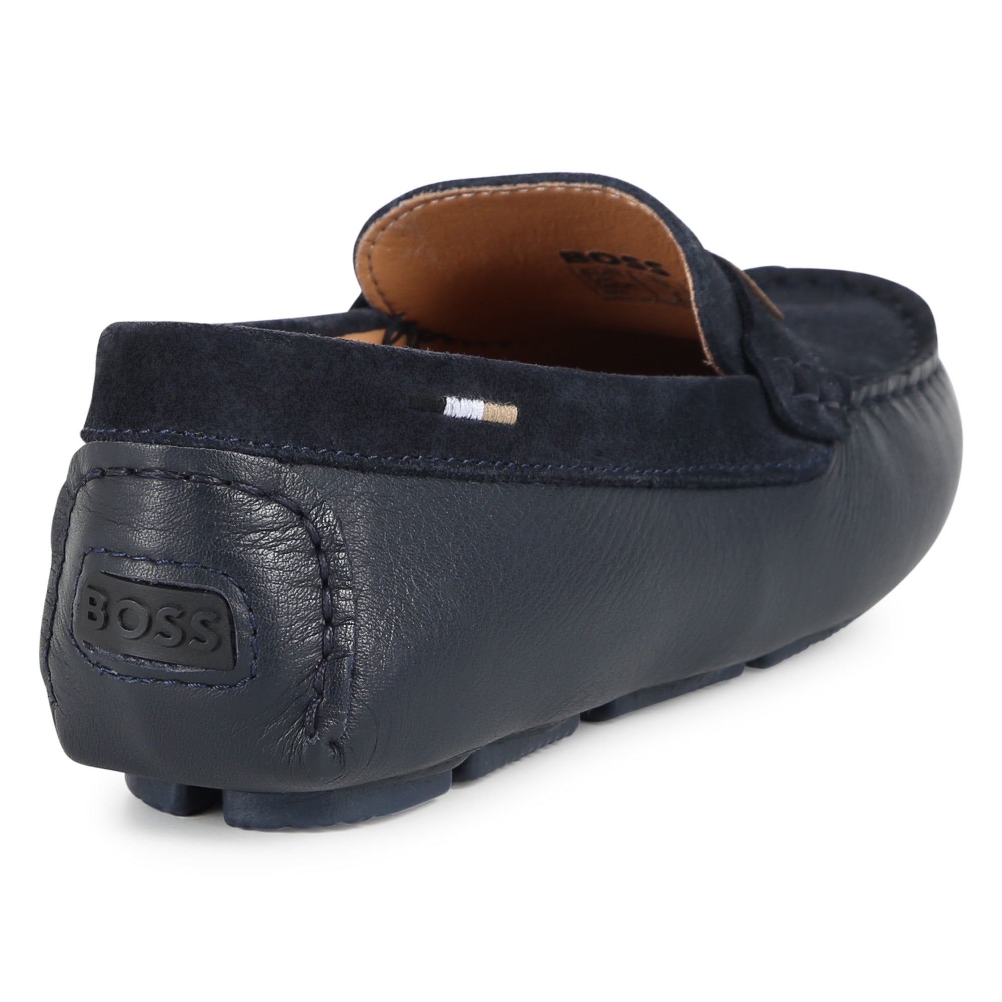 Mocassins à logo en cuir - Bleu Cargo