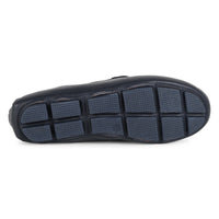 Mocassins à logo en cuir - Bleu Cargo
