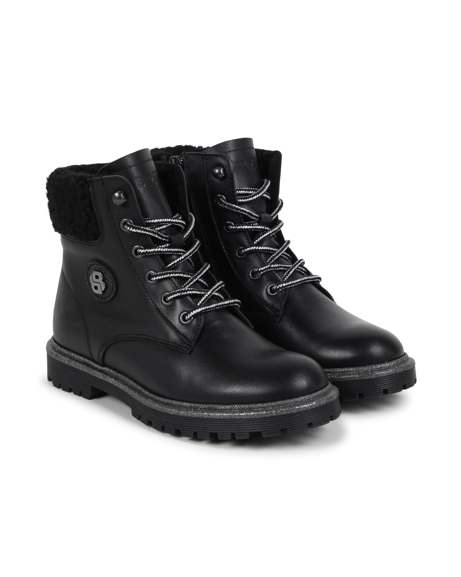 Bottines doublées polaire en cuir - Black