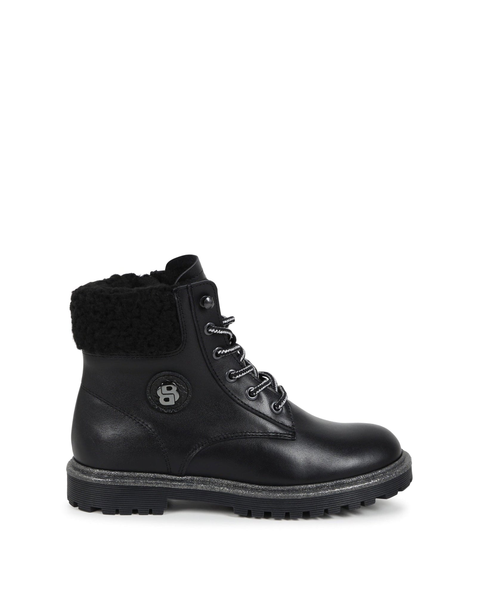 Bottines doublées polaire en cuir - Black