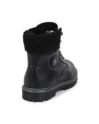 Bottines doublées polaire en cuir - Black