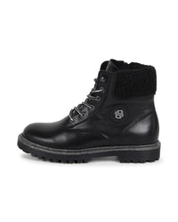 Bottines doublées polaire en cuir - Black