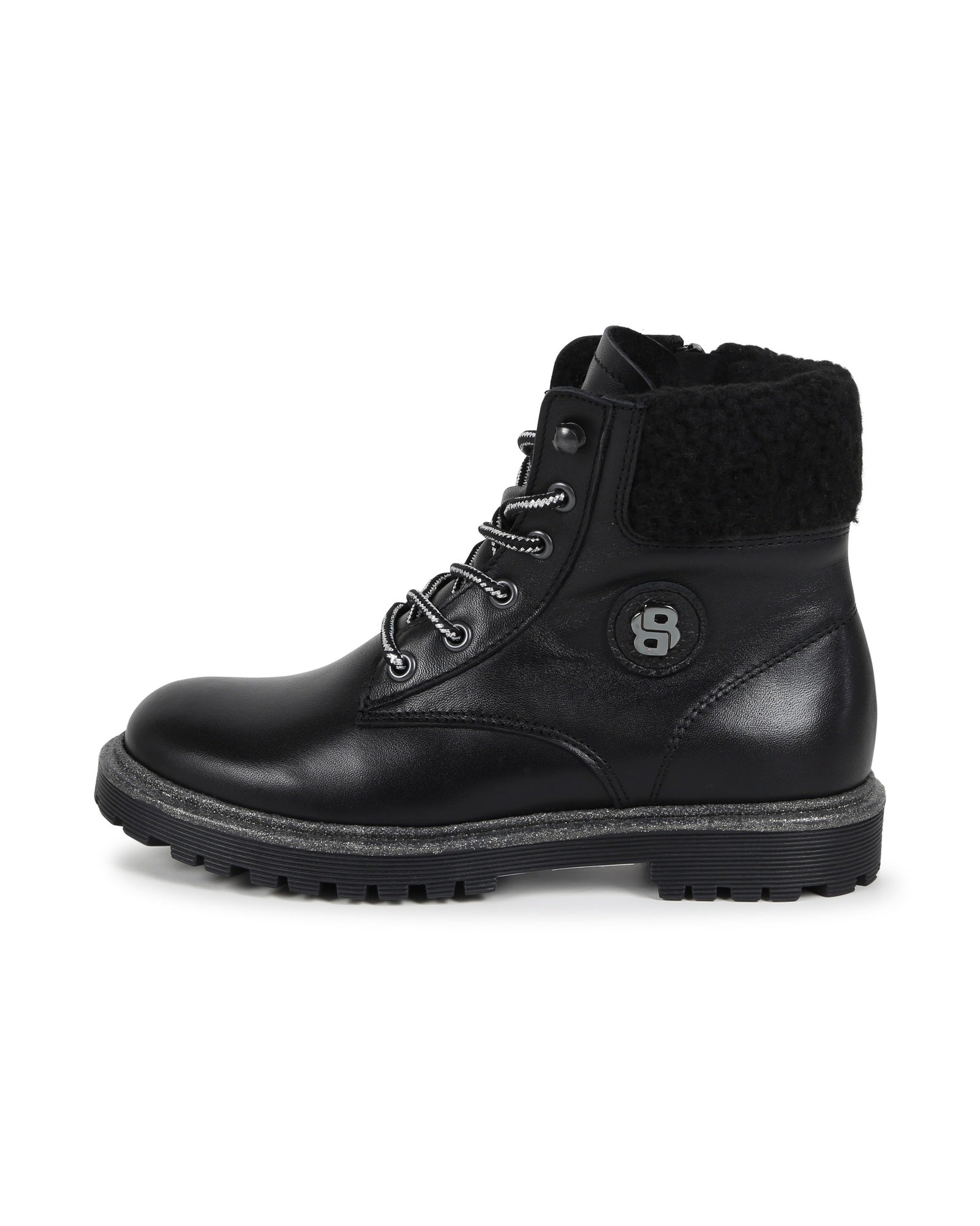 Bottines doublées polaire en cuir - Black
