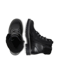 Bottines doublées polaire en cuir - Black