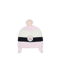 Bonnet à pompons en coton - Pink