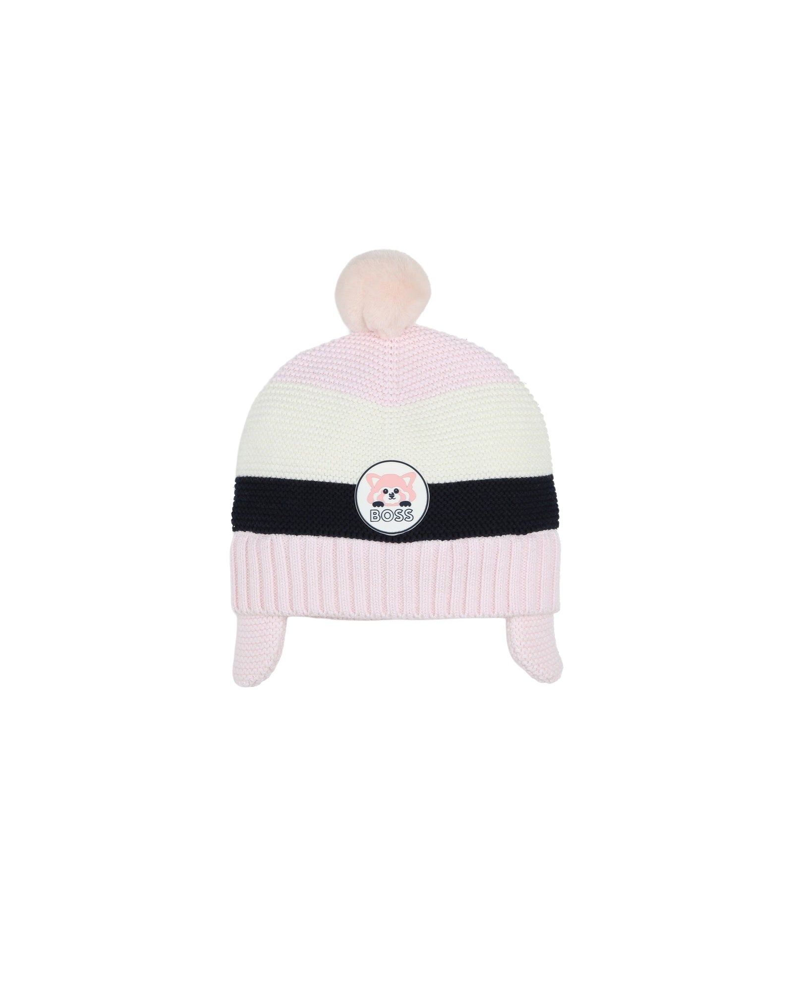 Bonnet à pompons en coton - Pink