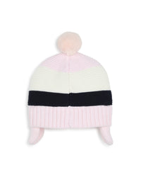 Bonnet à pompons en coton - Pink