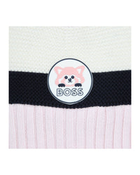 Bonnet à pompons en coton - Pink