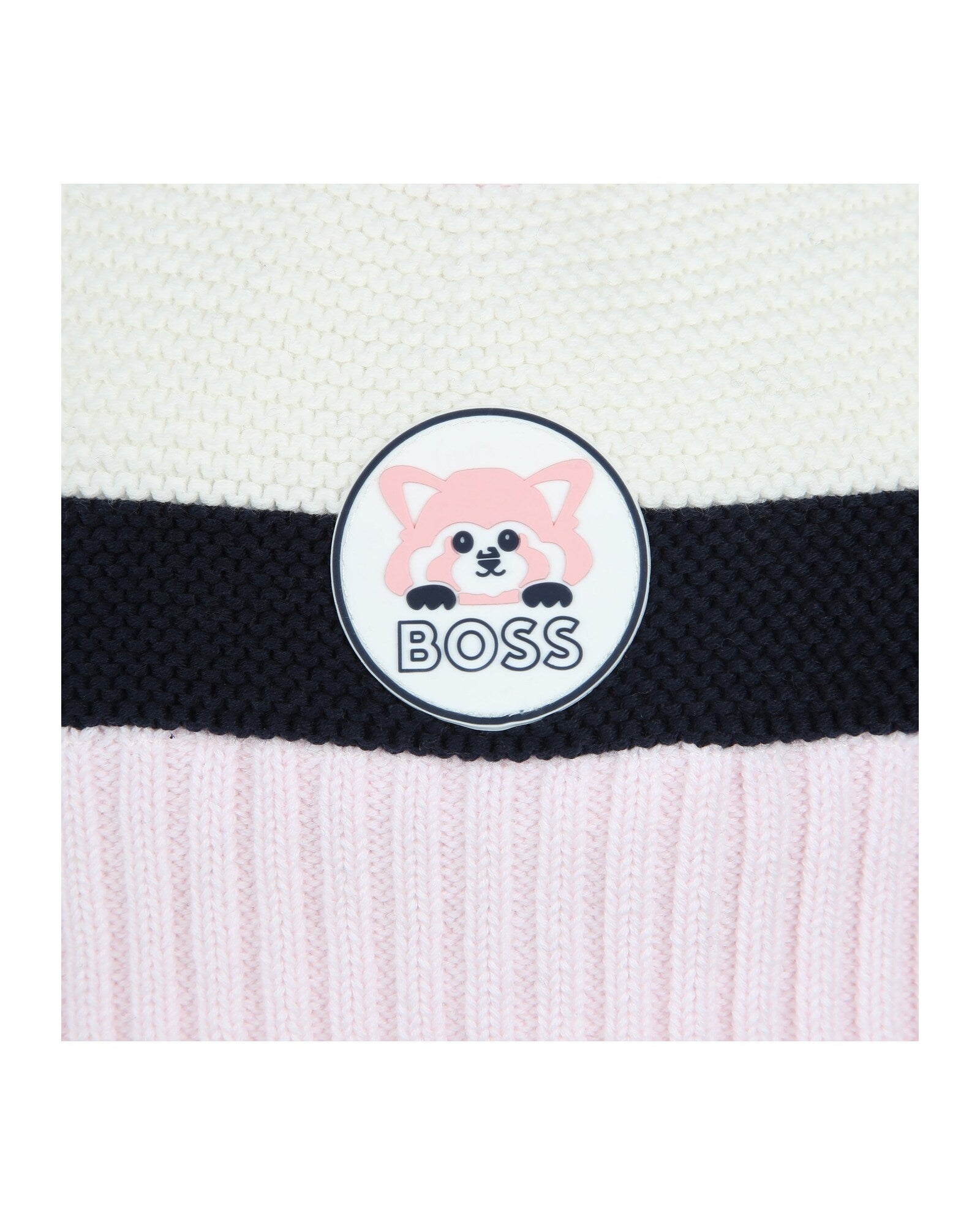 Bonnet à pompons en coton - Pink