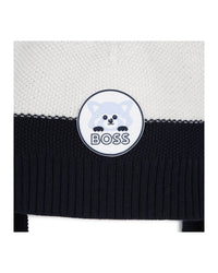 Bonnet à pompons en coton - Bleu Cargo