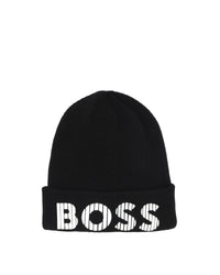 Bonnet à revers en coton - Black