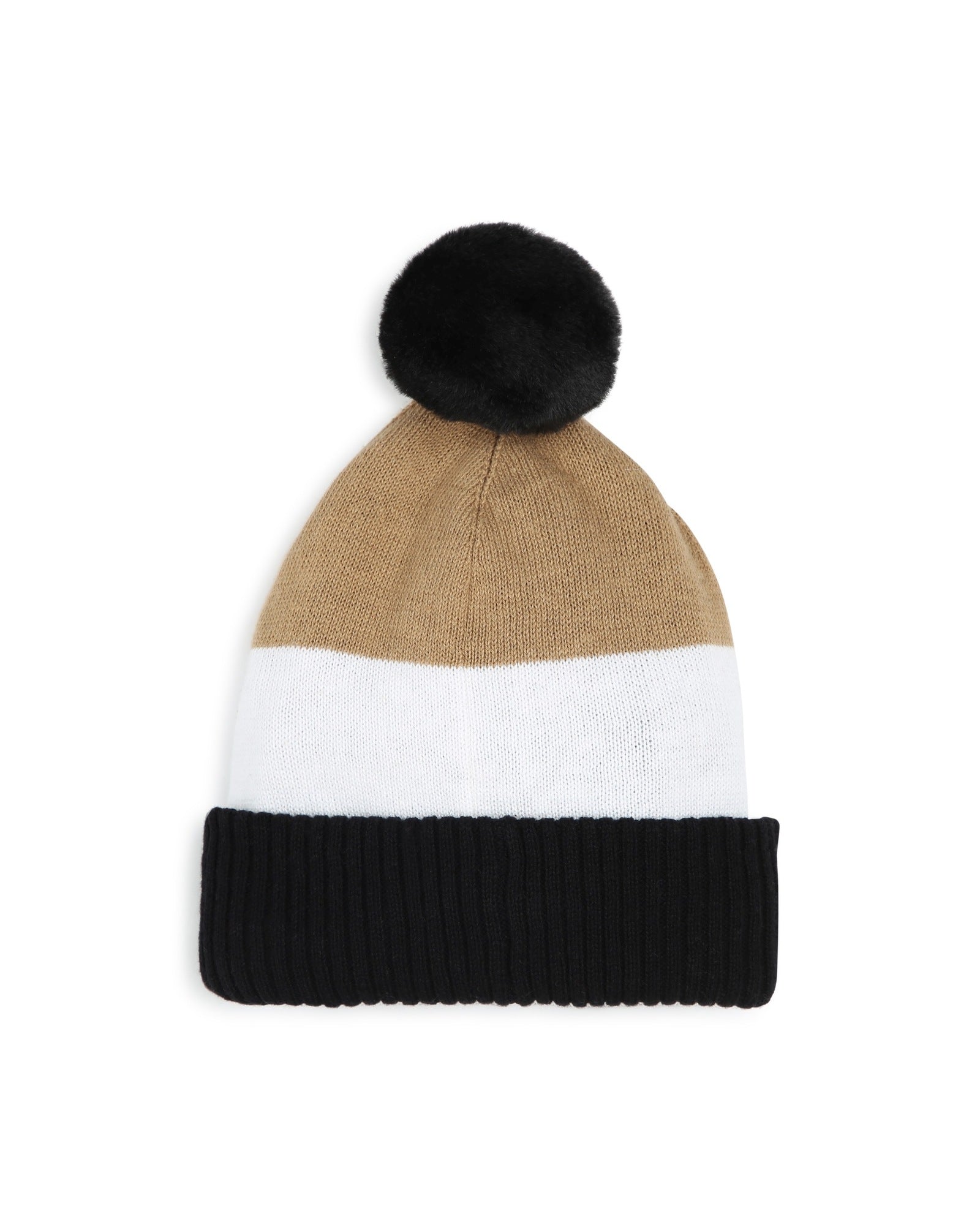 Bonnet à pompons en coton - Black