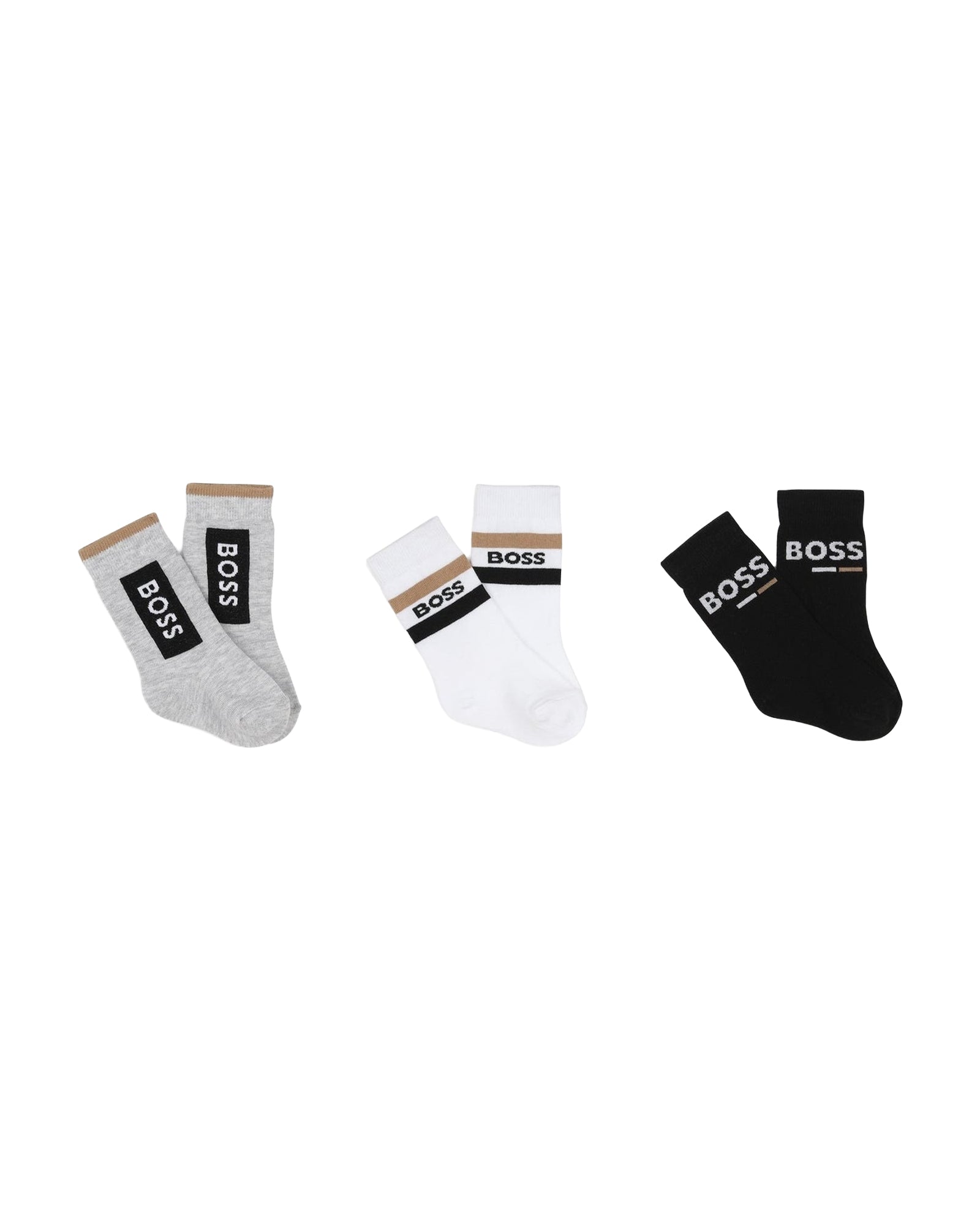Set of 3 pairs of cotton socks - Black