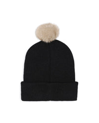 Bonnet à pompons en polaire - Black