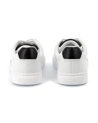 Sneakers avec logo en cuir - Blanc