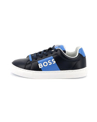 Sneakers with leather logo - Cargo Blue