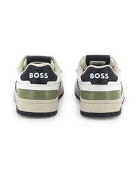 Sneakers with leather logo - White