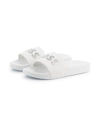 Mules with logo - White