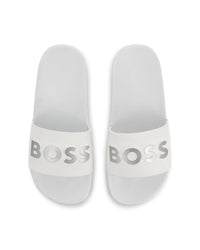 Mules with logo - White