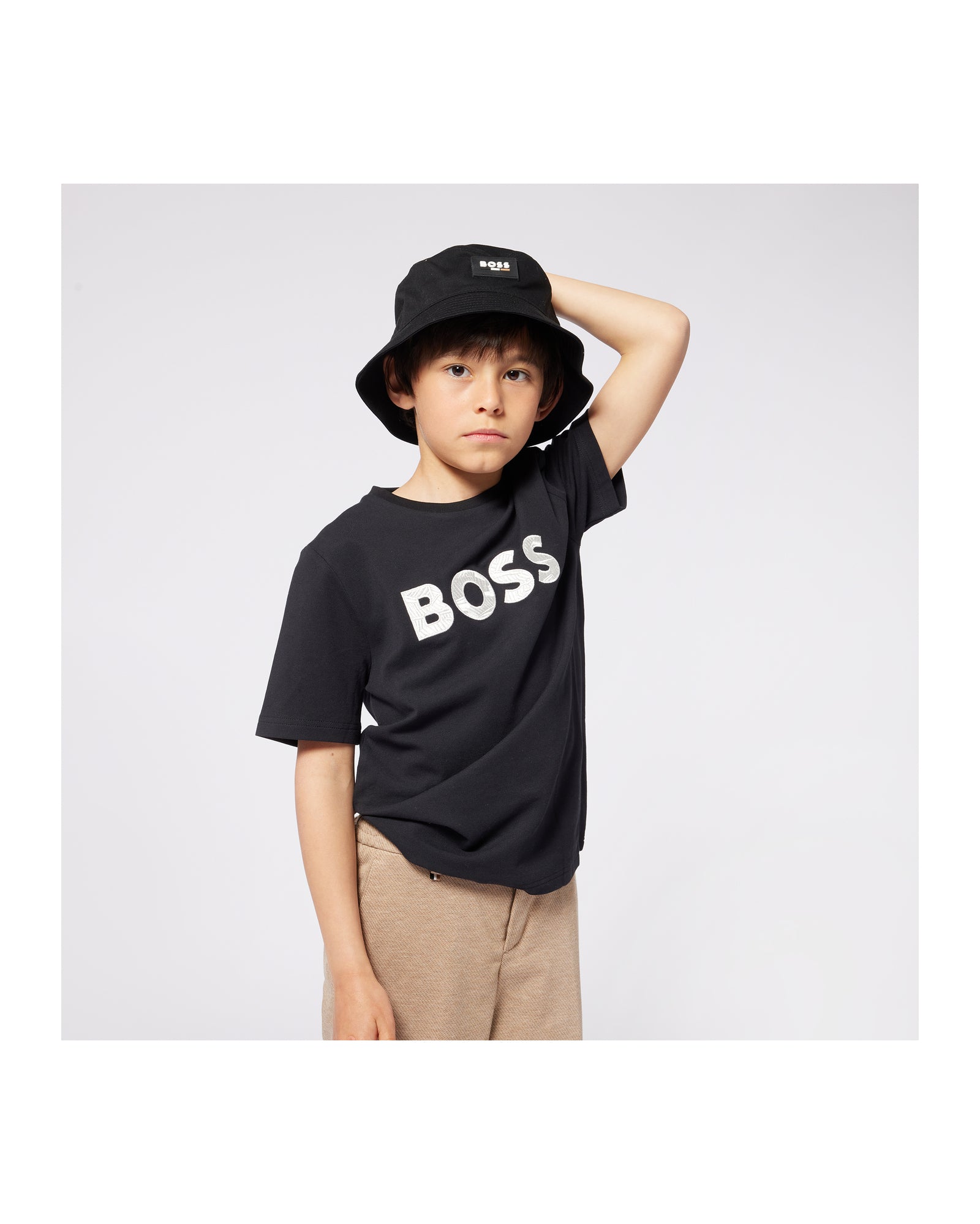 Bob avec logo en coton - Black