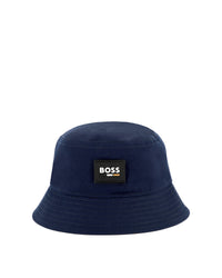 Bob avec logo en coton - Bleu Cargo