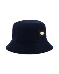 Bob avec logo en coton - Bleu Cargo