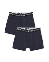 Lot de 2 boxers avec logo en coton - Bleu Cargo