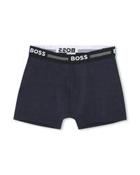Lot de 2 boxers avec logo en coton - Bleu Cargo