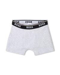 Set of 2 boxer shorts with cotton logo - Black