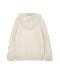 Hooded cardigan with cotton logo - Vanilla