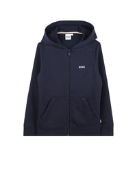 Cardigan à capuche avec logo en coton - Bleu Cargo