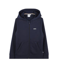 Gilet à capuche avec logo en coton - Bleu Cargo