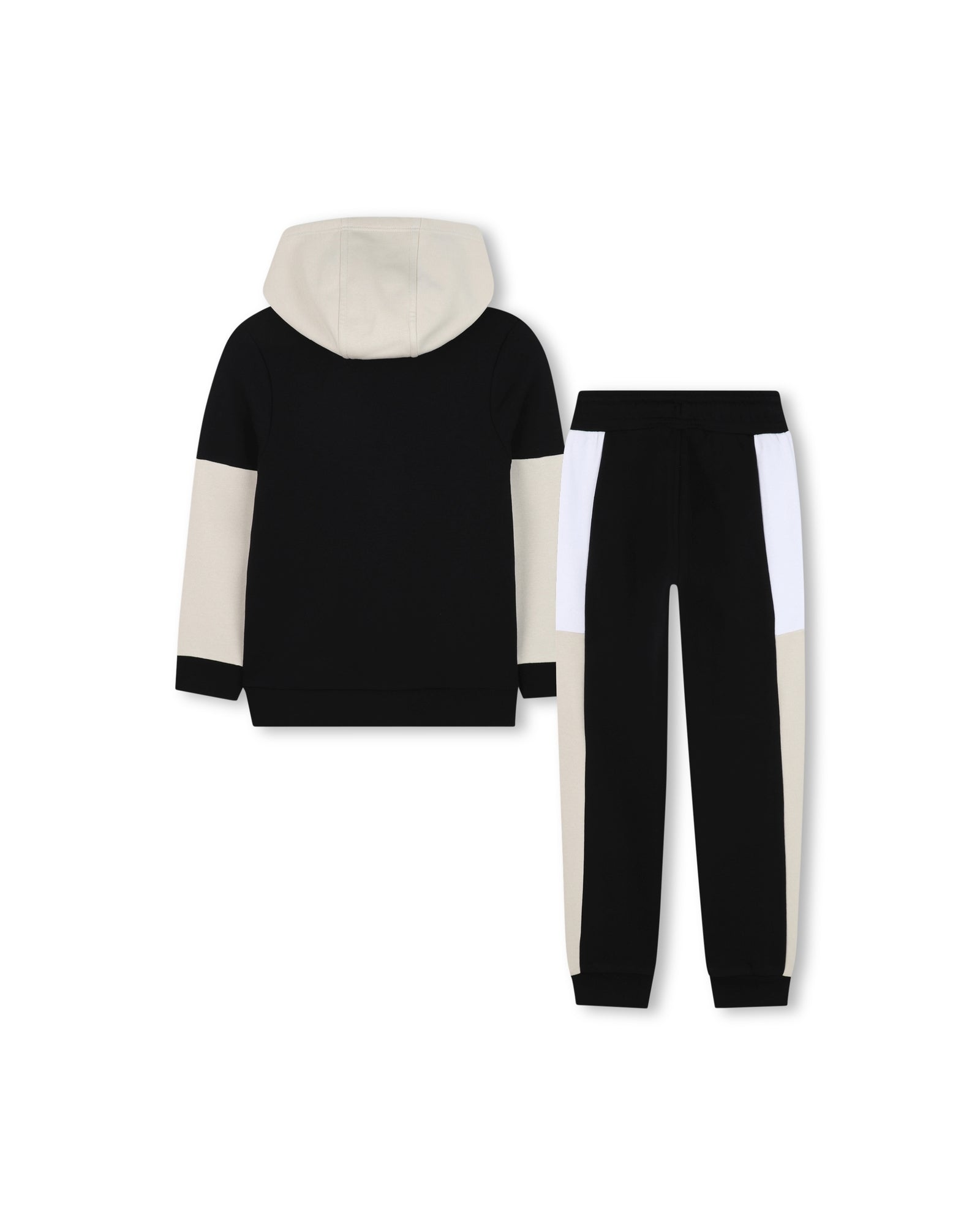 Cardigan and trouser set with cotton logo - Black