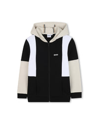 Cardigan and trouser set with cotton logo - Black