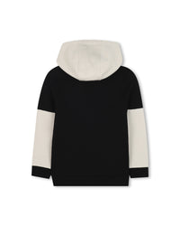 Cardigan and trouser set with cotton logo - Black
